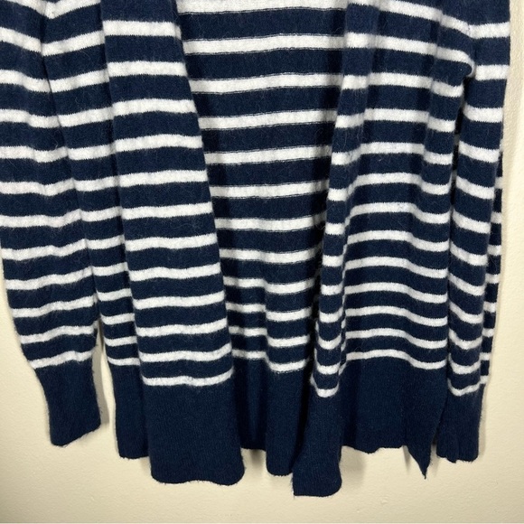 Madewell Womens Cozy Walker Navy White Stripe Wool Alpaca Blend Cardigan Sweater - Picture 3 of 9